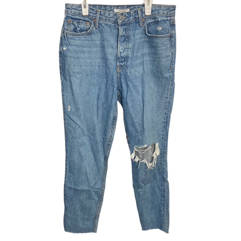 GRLFRND Karolina Distressed Destroyed Jeans Size 29‎ High Rise Medium Wash